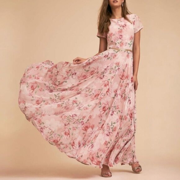 Anthropologie Dresses & Skirts - BHLDN Yumi Kim Cherish Maxi Dress S Pink Floral Cottagecore Garden